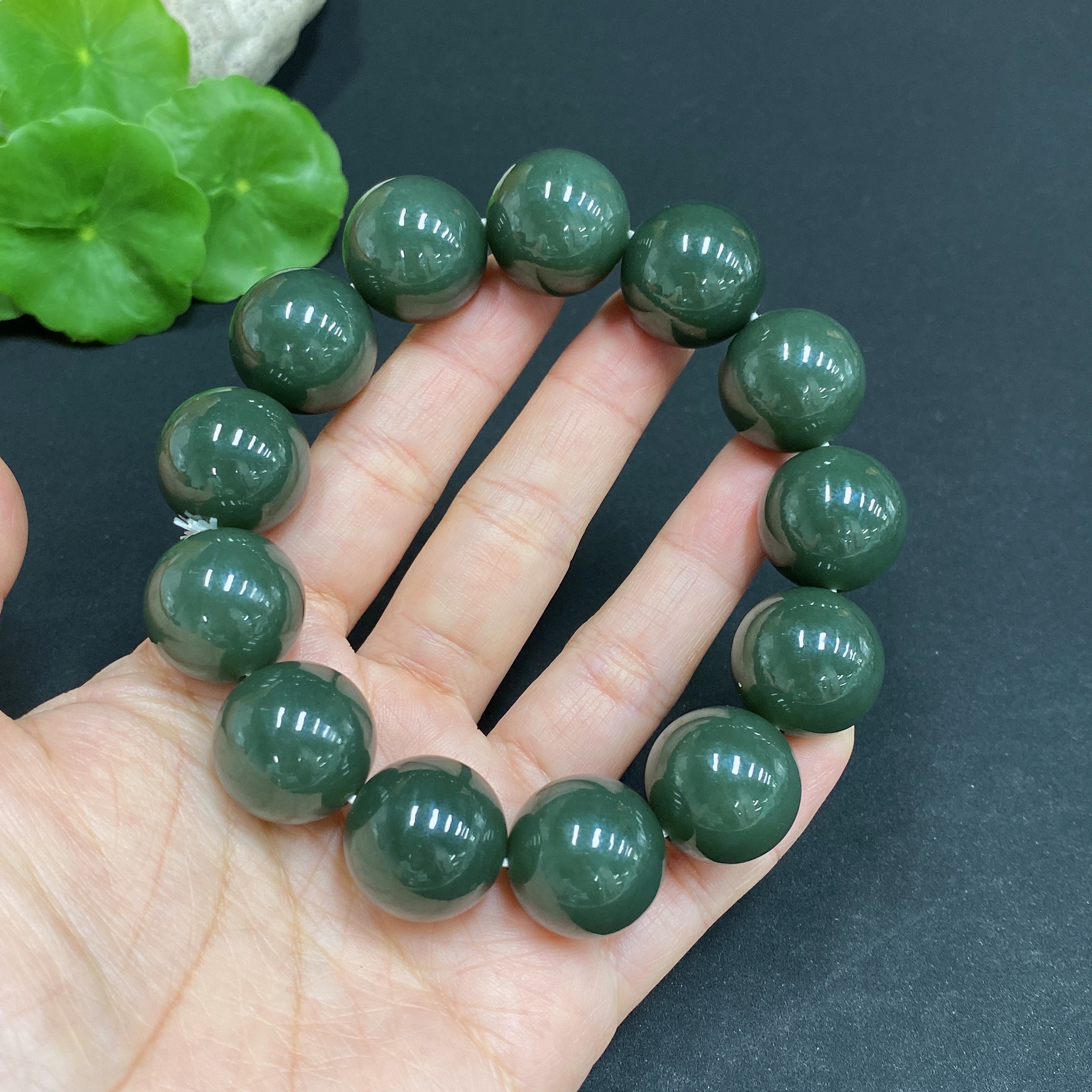 H32703033 Hetian Jade Bracelet Approx. 17.7mm Total Weight Approx. 117.1g