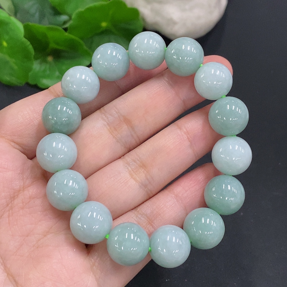 F34050222 Jadeite Bead Necklace Approx. 12.6mm Total Weight Approx. 55.6g