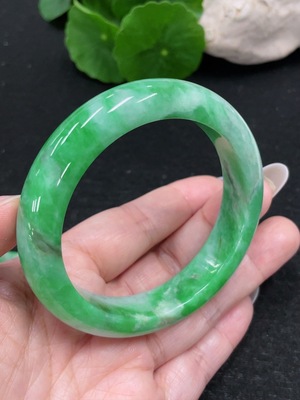 F33900118 Jadeite Round Bangle Size 54.5 Total Weight Approx. 60.29g