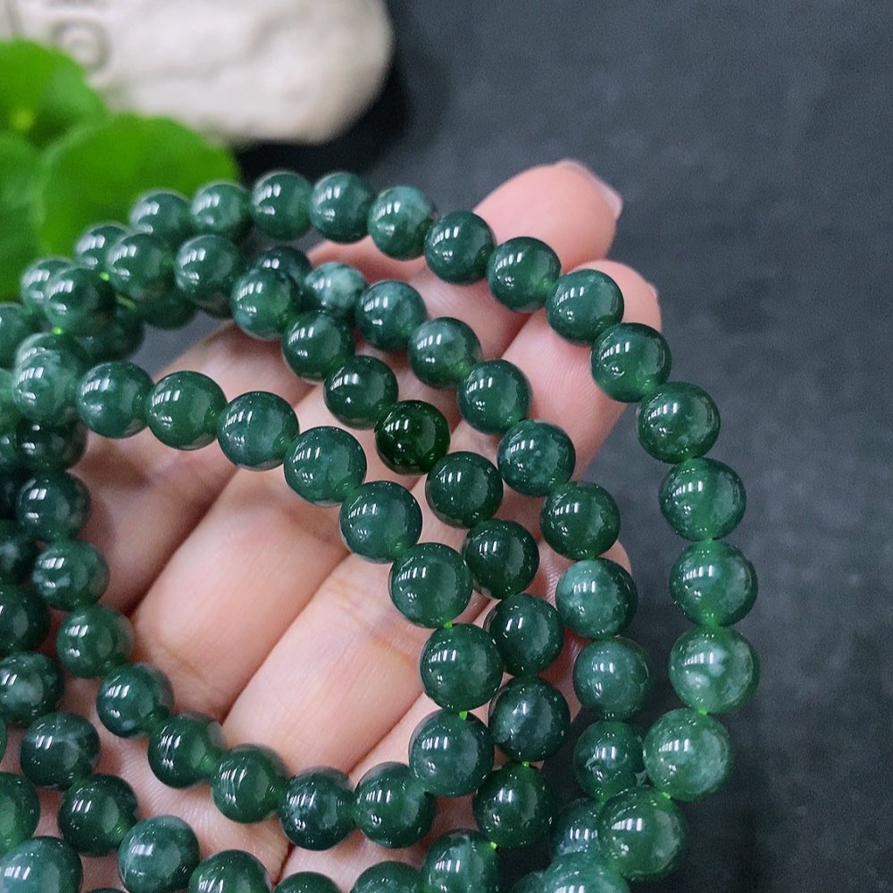 F34998145 Jadeite Bead Necklace Approx. 7mm Total Weight Approx. 59.25g Non-Gold