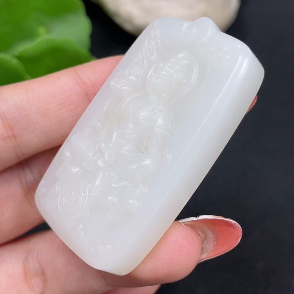 H34017432 Hetian Jade Pendant Guanyin Total Weight About 42g