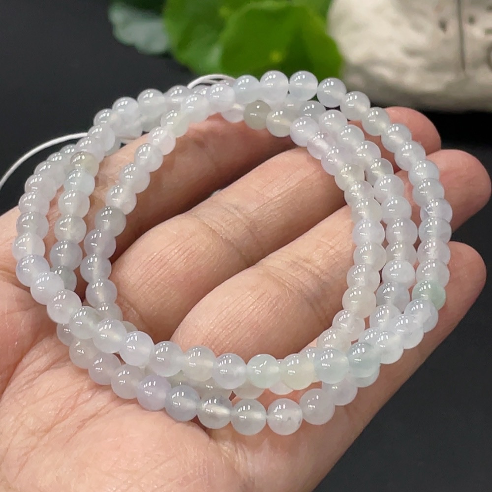 F31626329 Jadeite Bead Necklace Approx. 4.9mm Total Weight About 23.67g