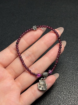 C34008988 Garnet Bracelet Non-Gold Total Weight Approx.5.86g Size About 3mm