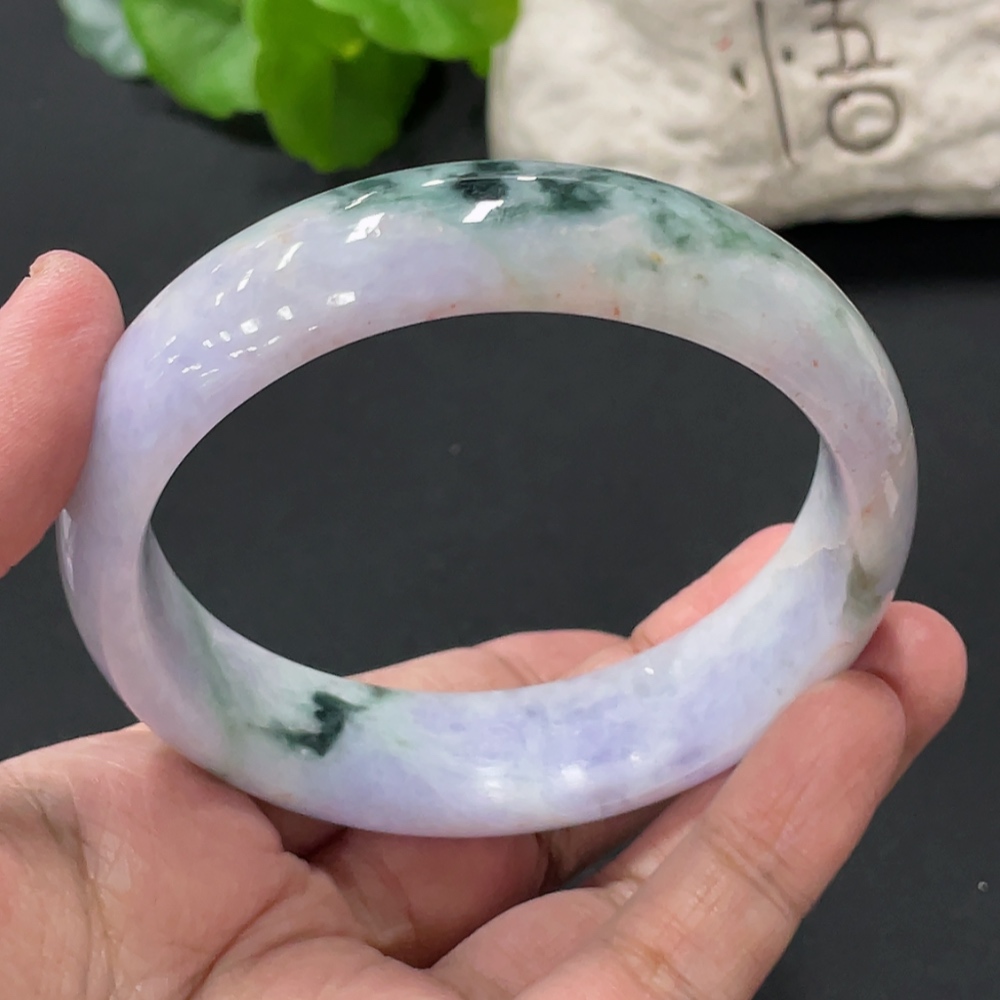F32821223 Jadeite Regular Round Bangle, Total Weight Approx. 80.1g, Size 62.6, Containing Other Mineral Components