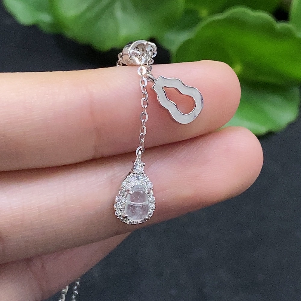 F35090340 Jadeite Gourd Inlaid Necklace Non-Gold Inlaid Total Weight About 2.52g