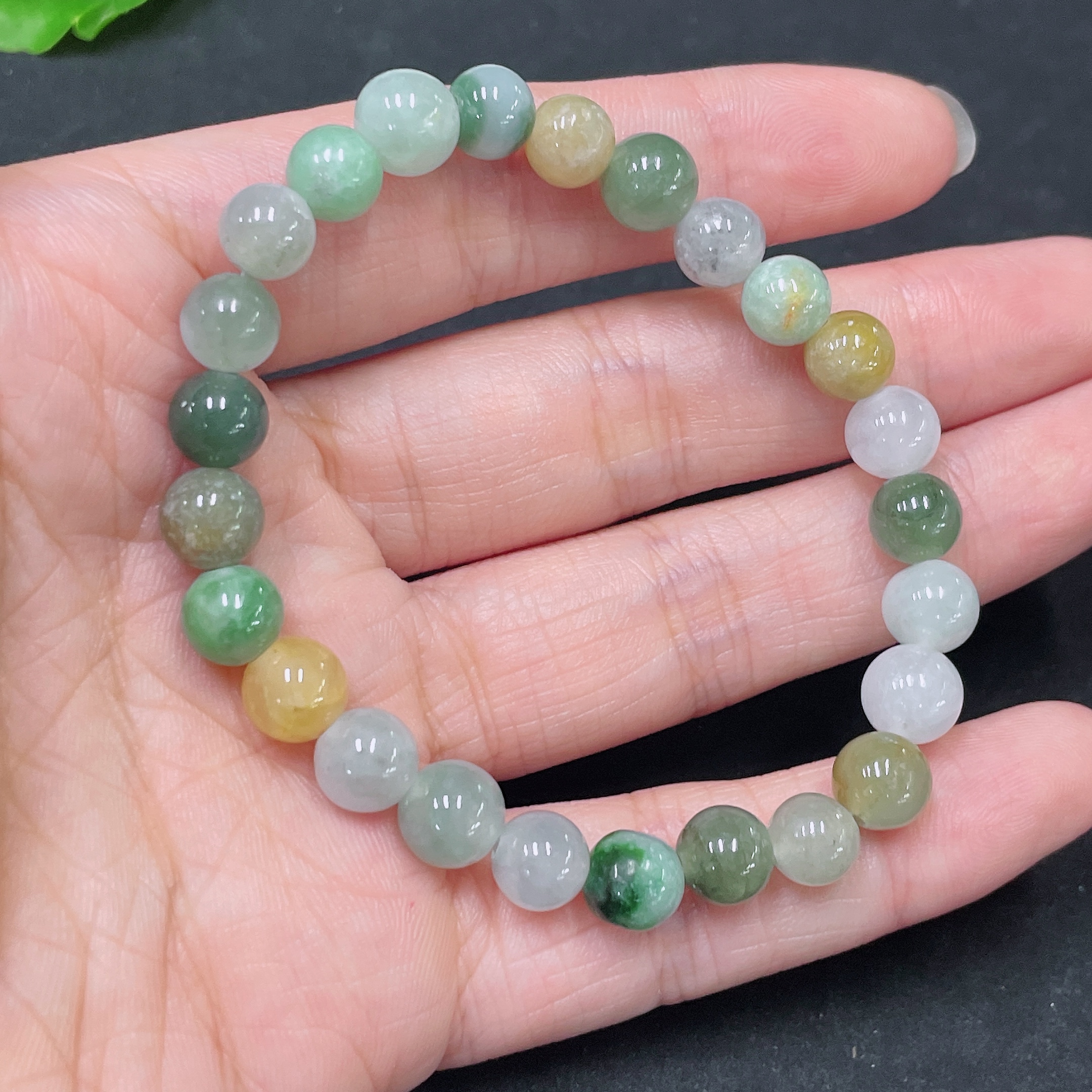 F32698406 Jadeite Beads Yellow Non-Grade A Total Weight Approx.16.23g Size About 7.5mm