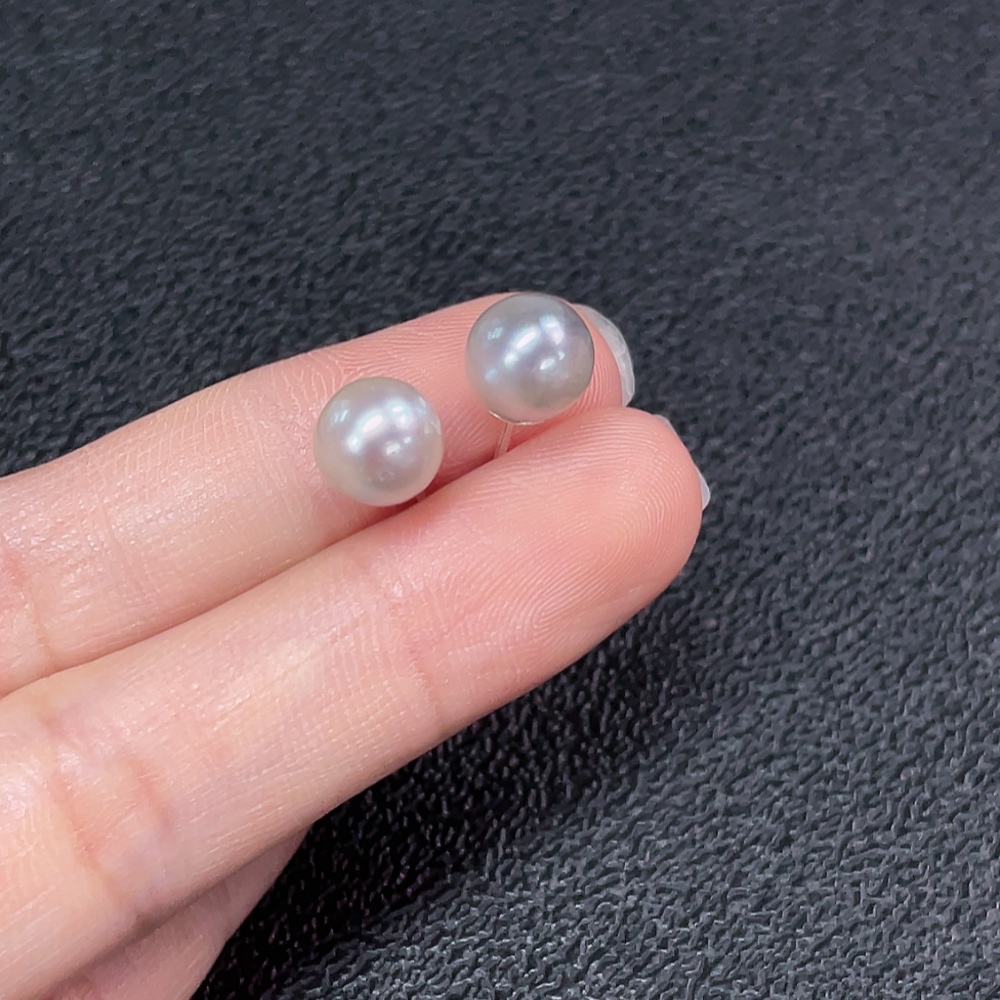 C33937949 Seawater Pearl Earrings Non-Gold Color Origin Undetermined Total Weight Approx. 1.61g Size About 7.7mm