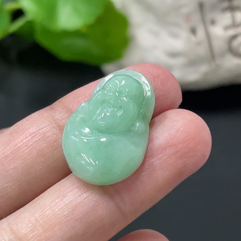 F35108605 Jadeite Smiling Buddha Pendant Total Weight Approx. 4.58g