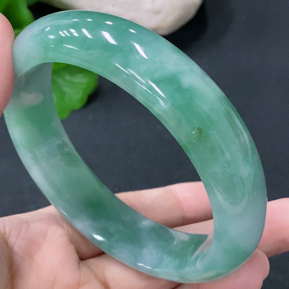 F33849442 Jadeite Round Bracelet Size 58.5mm Total Weight Approx. 72.9g