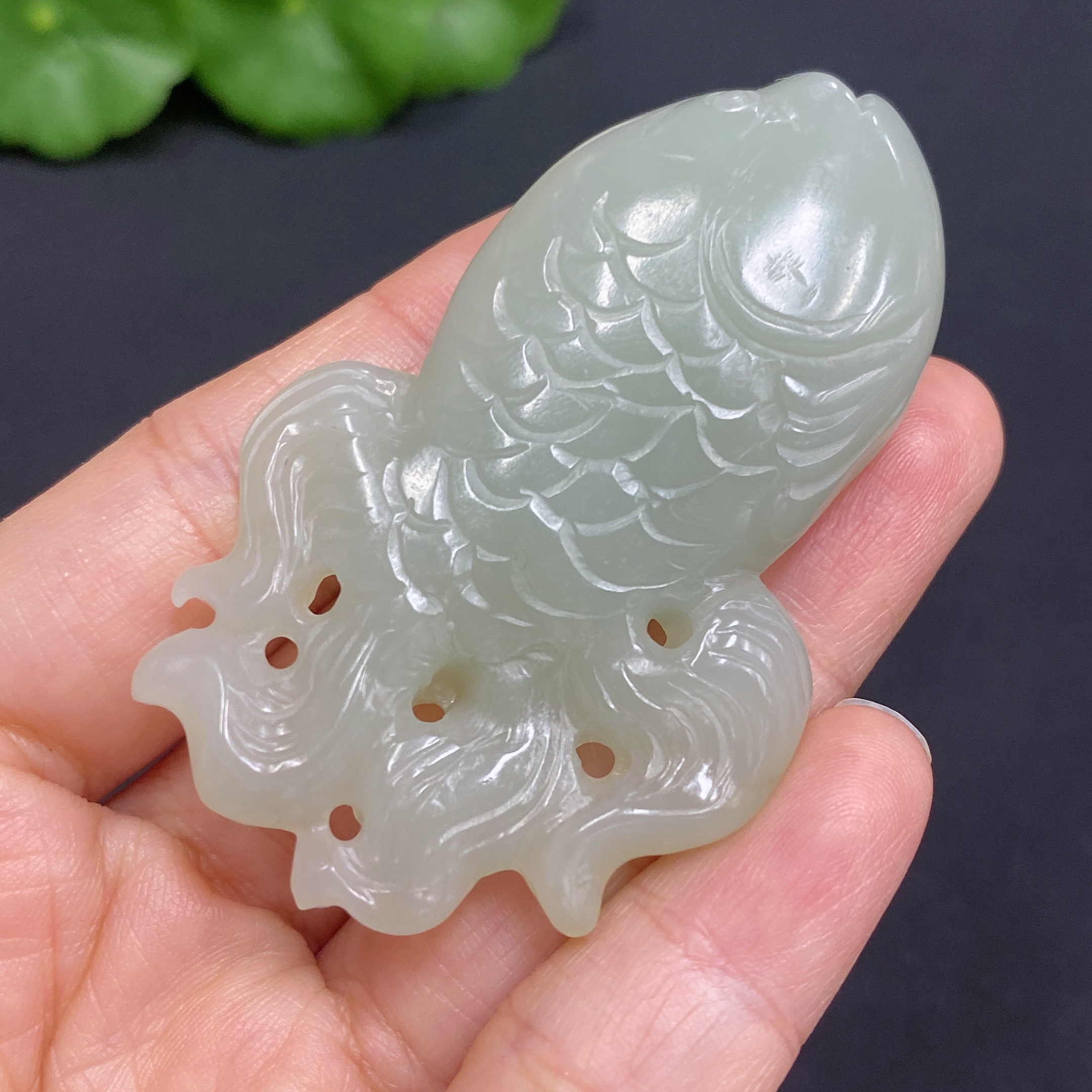 H30545965 Hetian Jade Pendant Fish Total Weight Approx. 33.8g