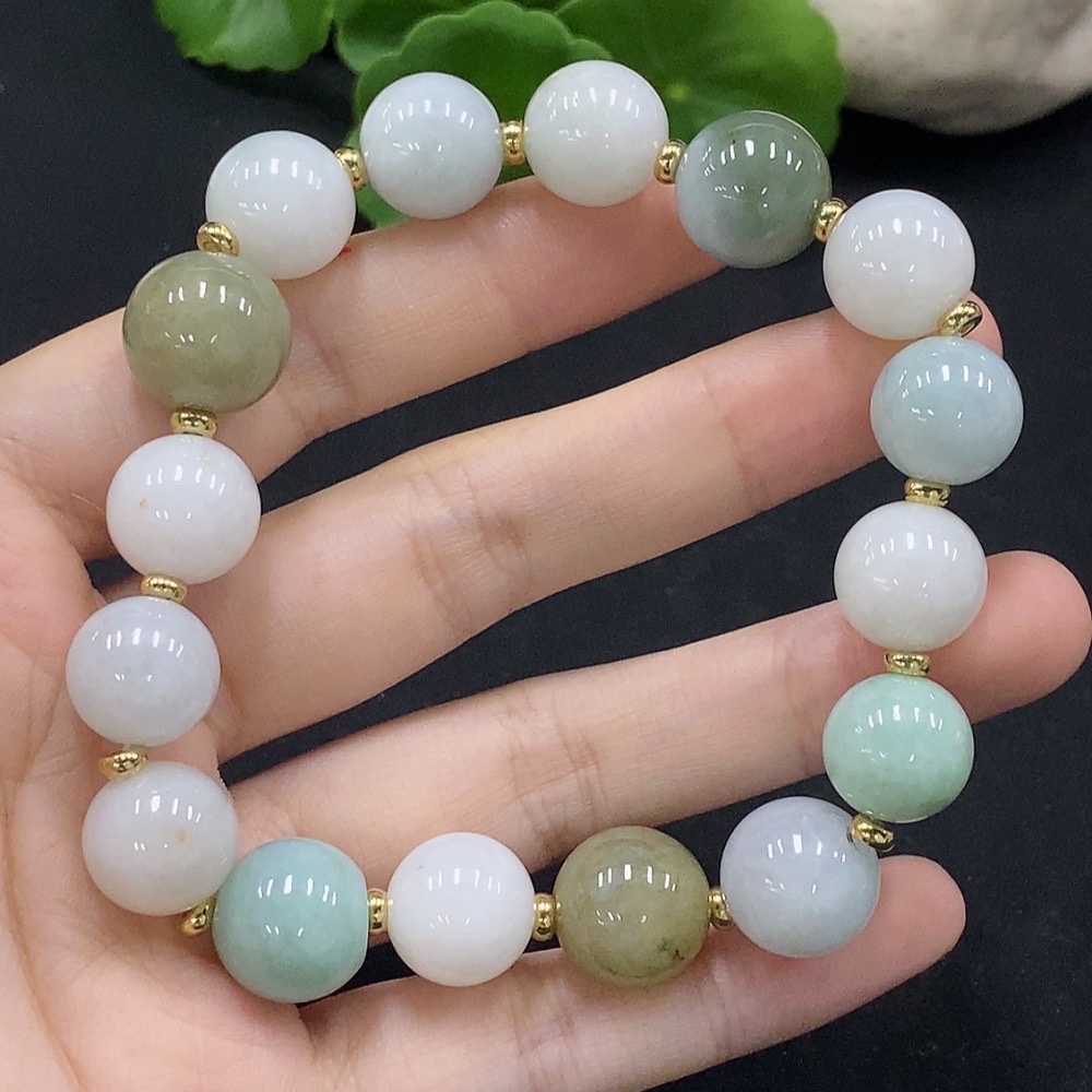 F34028598 Jadeite Bracelet Approx. 12/13mm Non-Gold-Inlaid Total Weight Approx. 56.38g