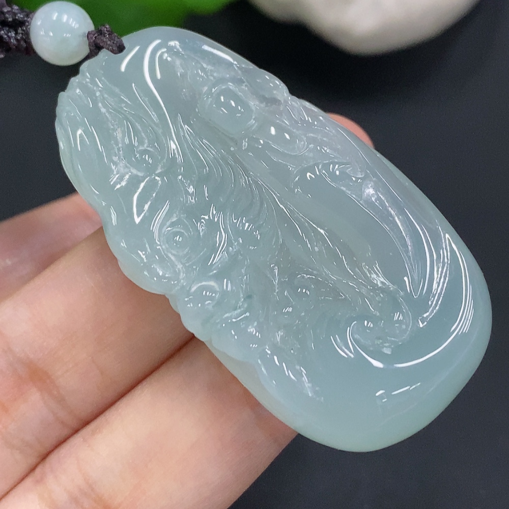 F29434019 Jadeite Pendant Total Weight Including Rope Approximately 27.2g