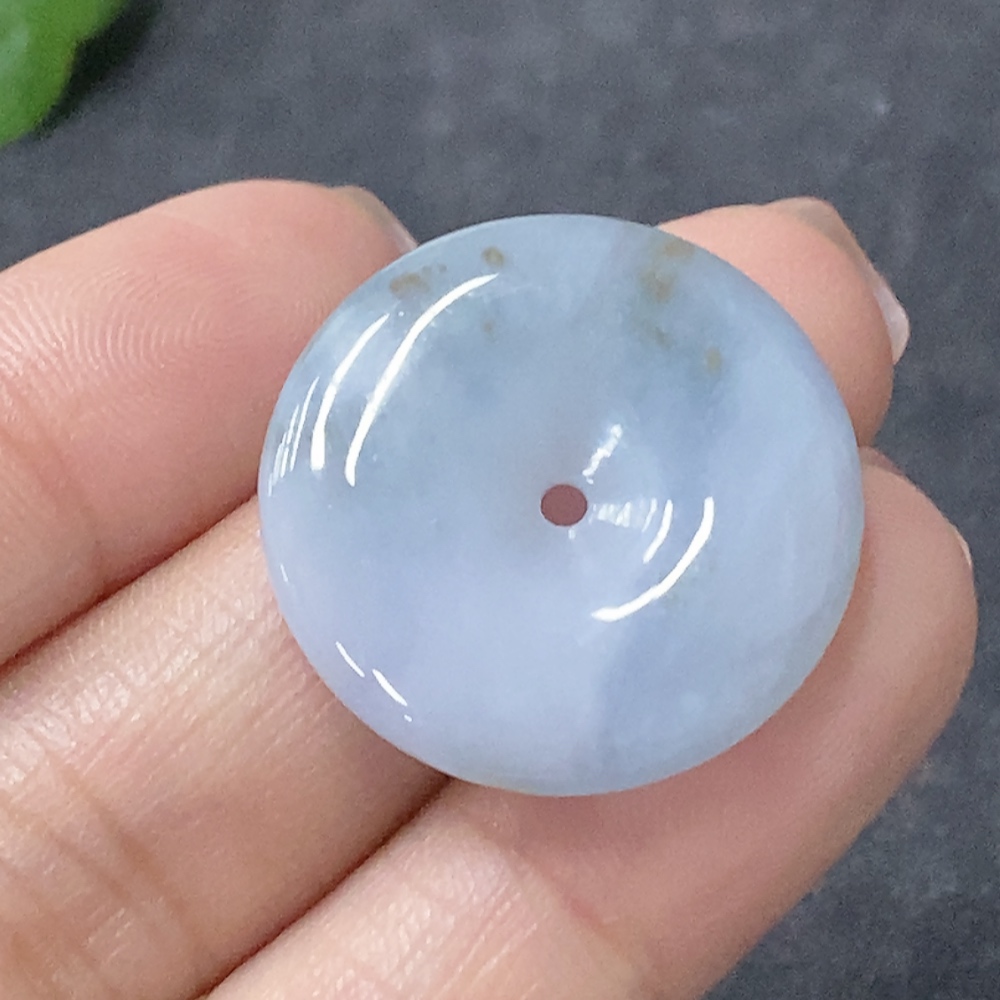 F34030724 Jadeite Pendant Peace Buckle Total Weight Approx. 5.54g