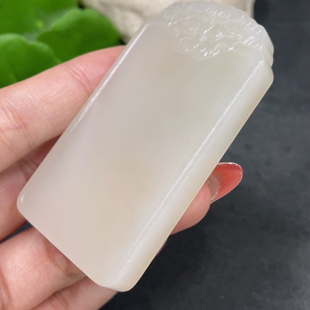 H34016823 Hetian Jade Pendant, Antique-style Plaque, Total Weight Approx. 59.1g