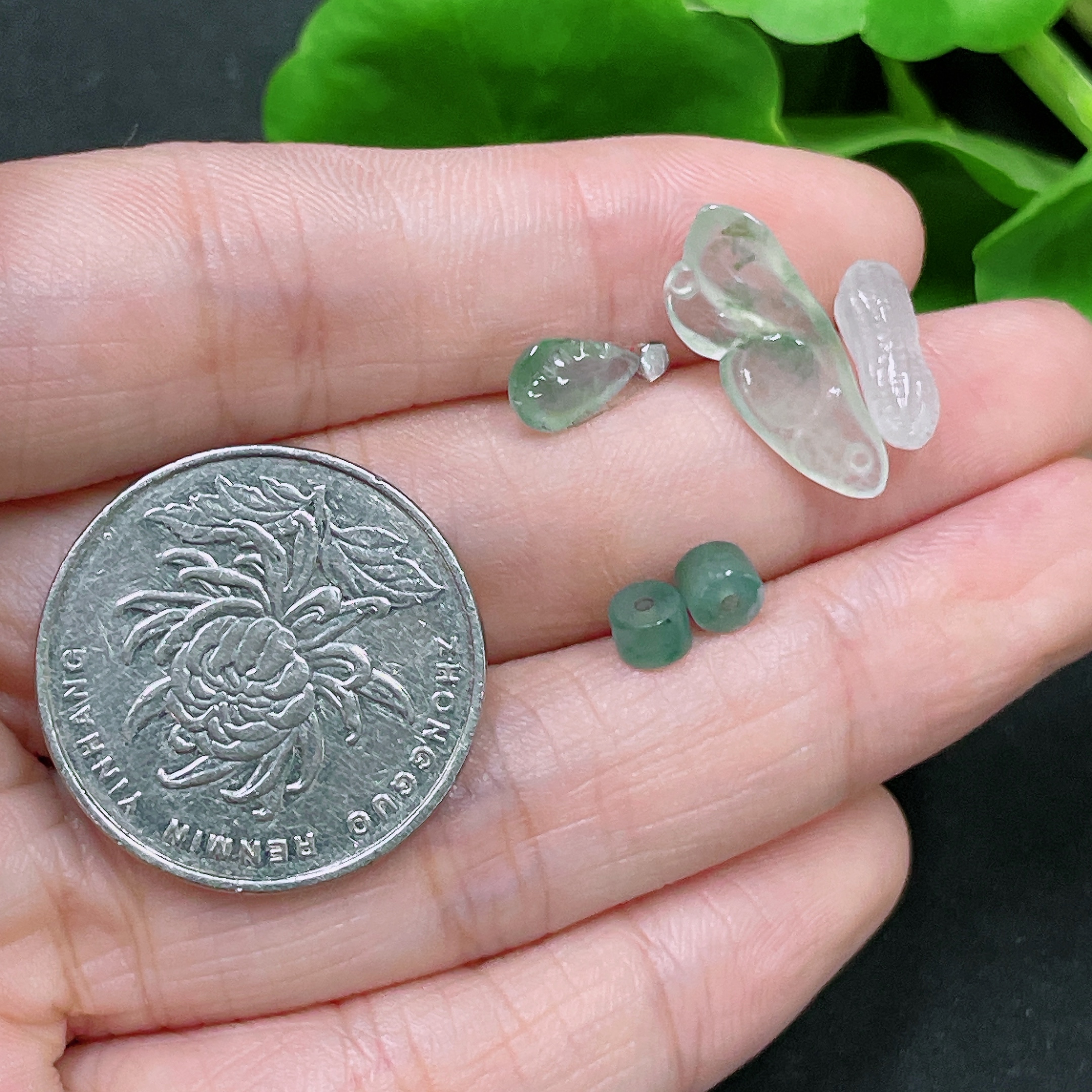 F34958004 Jadeite inlay piece,戒面, fish, water drop, peanut, bead