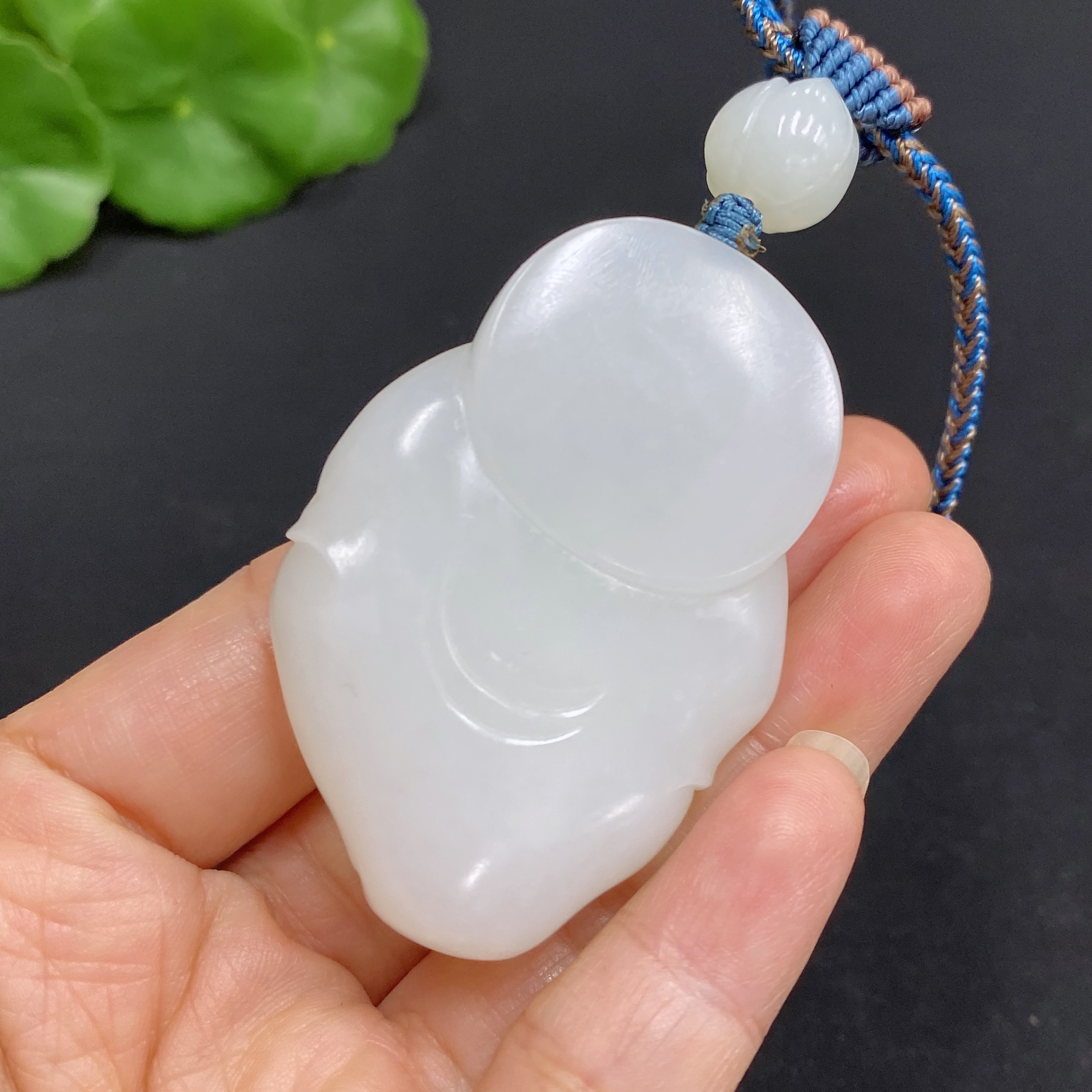 H31601937 Hetian Jade Pendant    God of Wealth    Total Weight (including rope): 48.8g