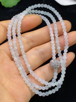 F34024300 Jadeite Bead Necklace Approx. 3.2mm Total Weight Approx. 14.88g Non-Gold