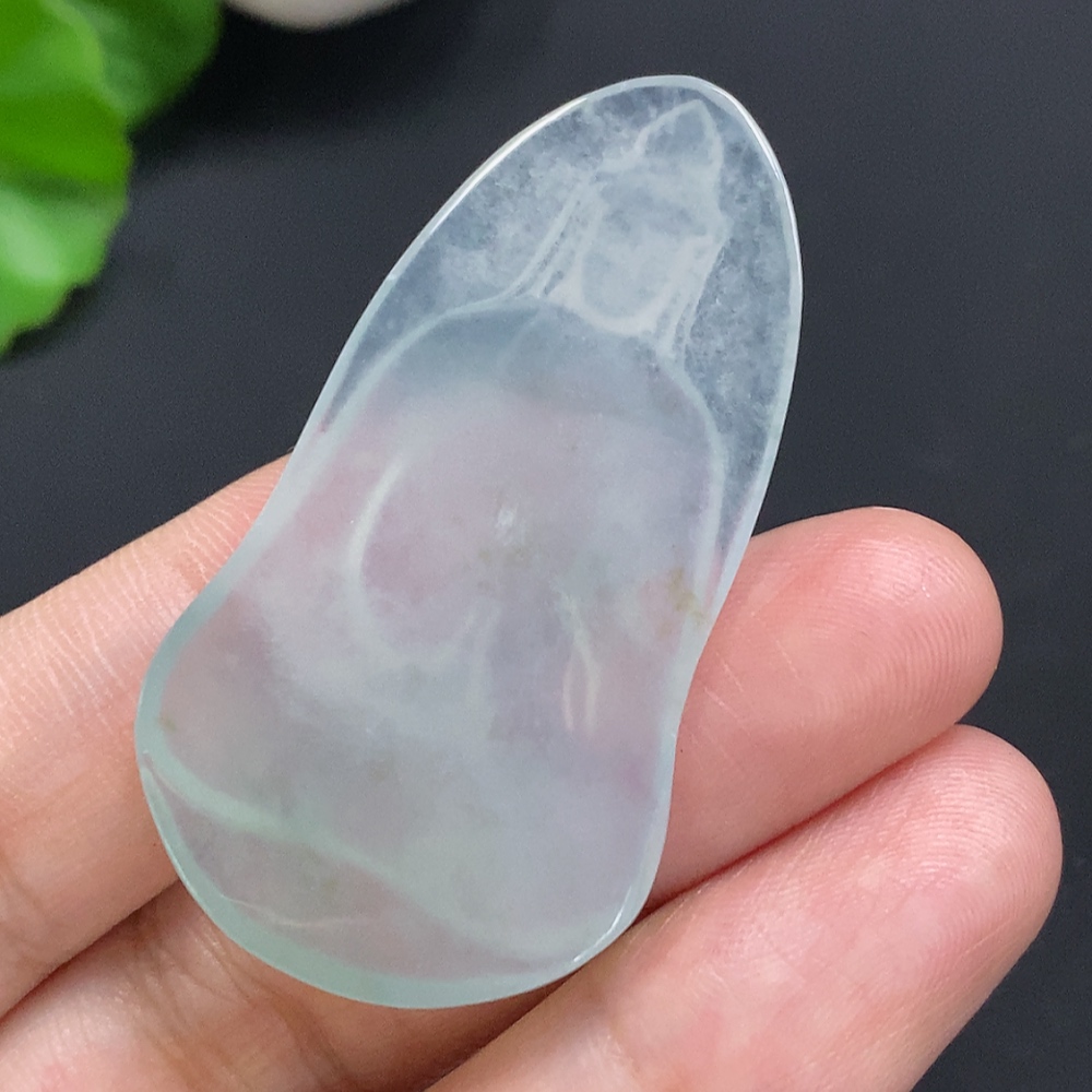 F30451845 Jadeite Guanyin Inlaid Piece Total Weight Approximately 9.6g