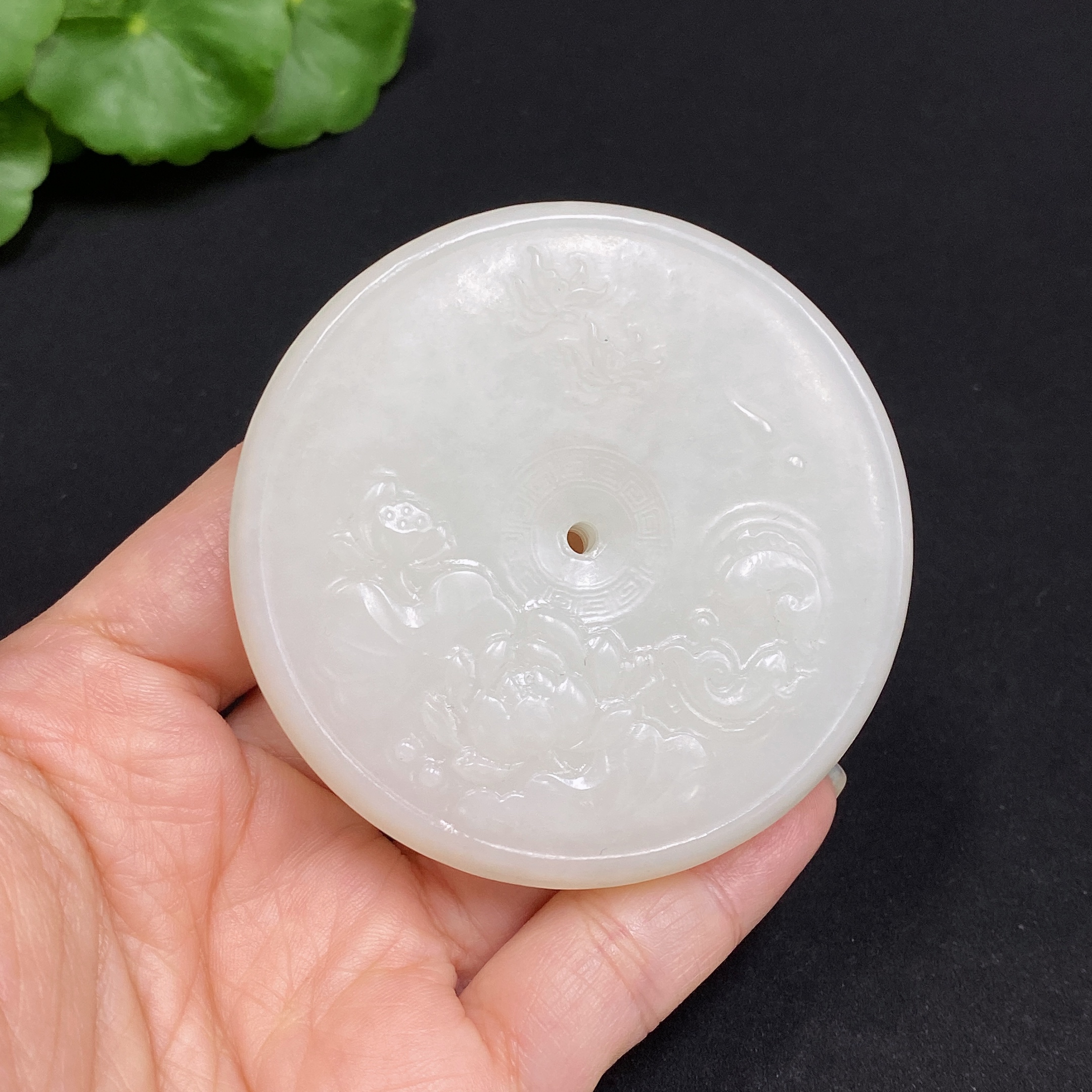 H34036564 Hetian Jade Pendant, Peace Buckle, Total Weight Approx. 94.7g