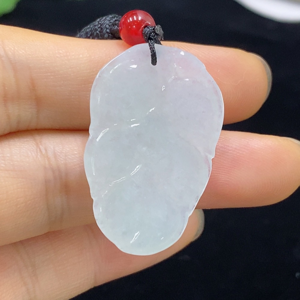 F32707453 Jadeite Leaf Pendant Total Weight Approx. 7.62g (including rope weight)