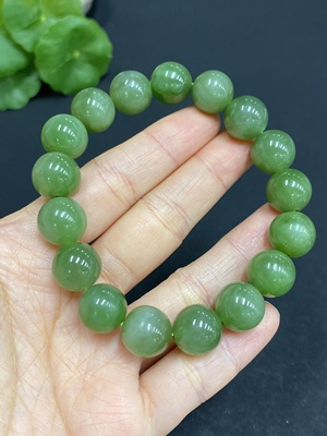 H29329319 Hetian Jade Bracelet, Approx. 11.8mm Beads, Total Weight Approx. 45.3g