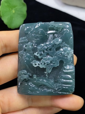 F34975201 Jadeite Landscape Pendant, Total Weight Approx. 58.5g