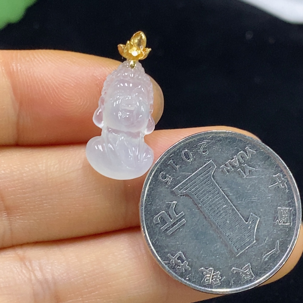 F34025046 Jadeite Pendant with 18K Clasp, Total Weight Approx. 1.6g