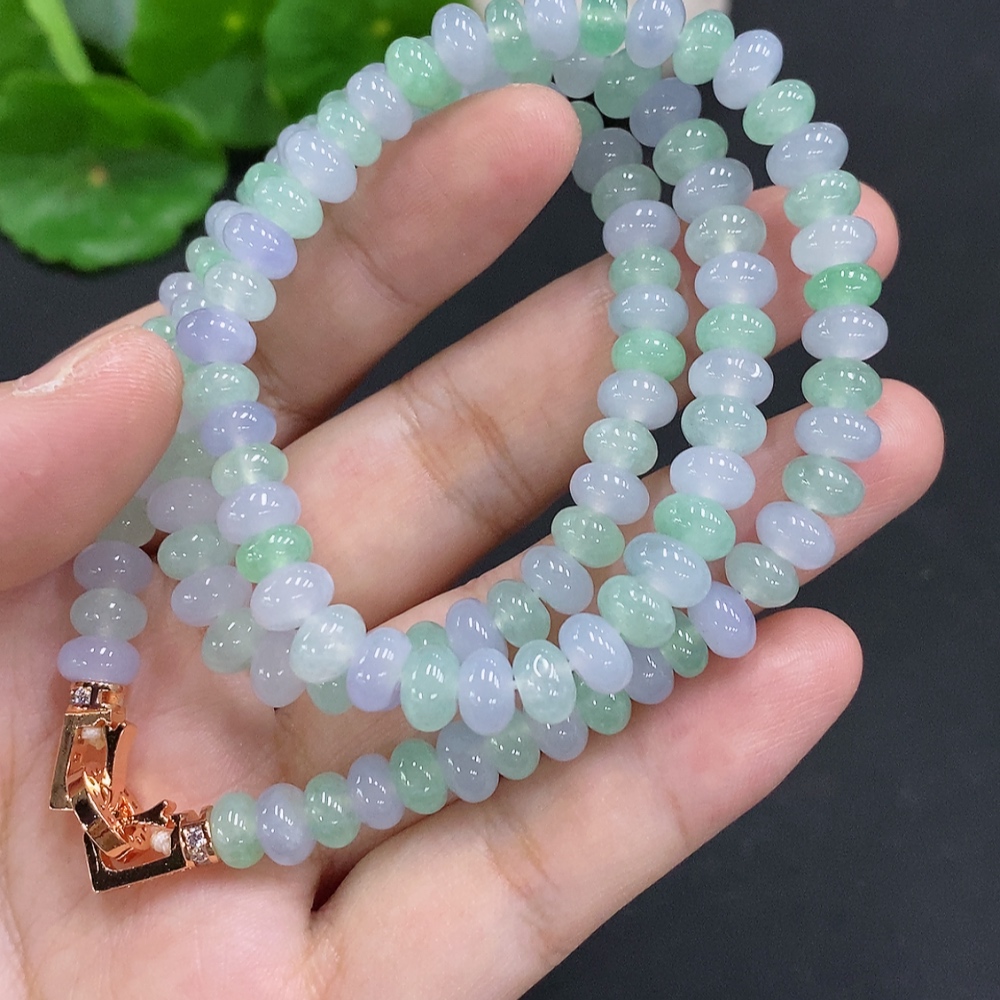 F34962885 Jadeite Bead Necklace Approx. 7mm Non-Gold Total Weight About 47.4g