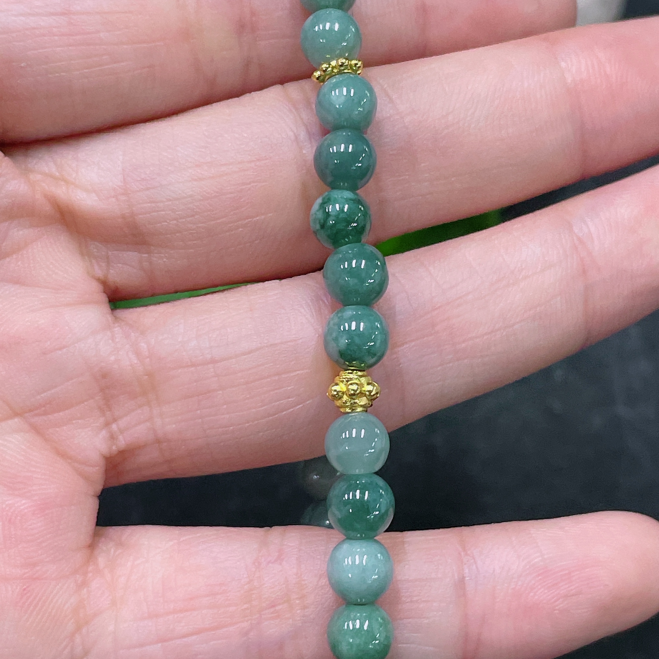 F32748453 Jadeite Bracelet Non-Gold Total Weight Approx.13.88g Size About 6mm
