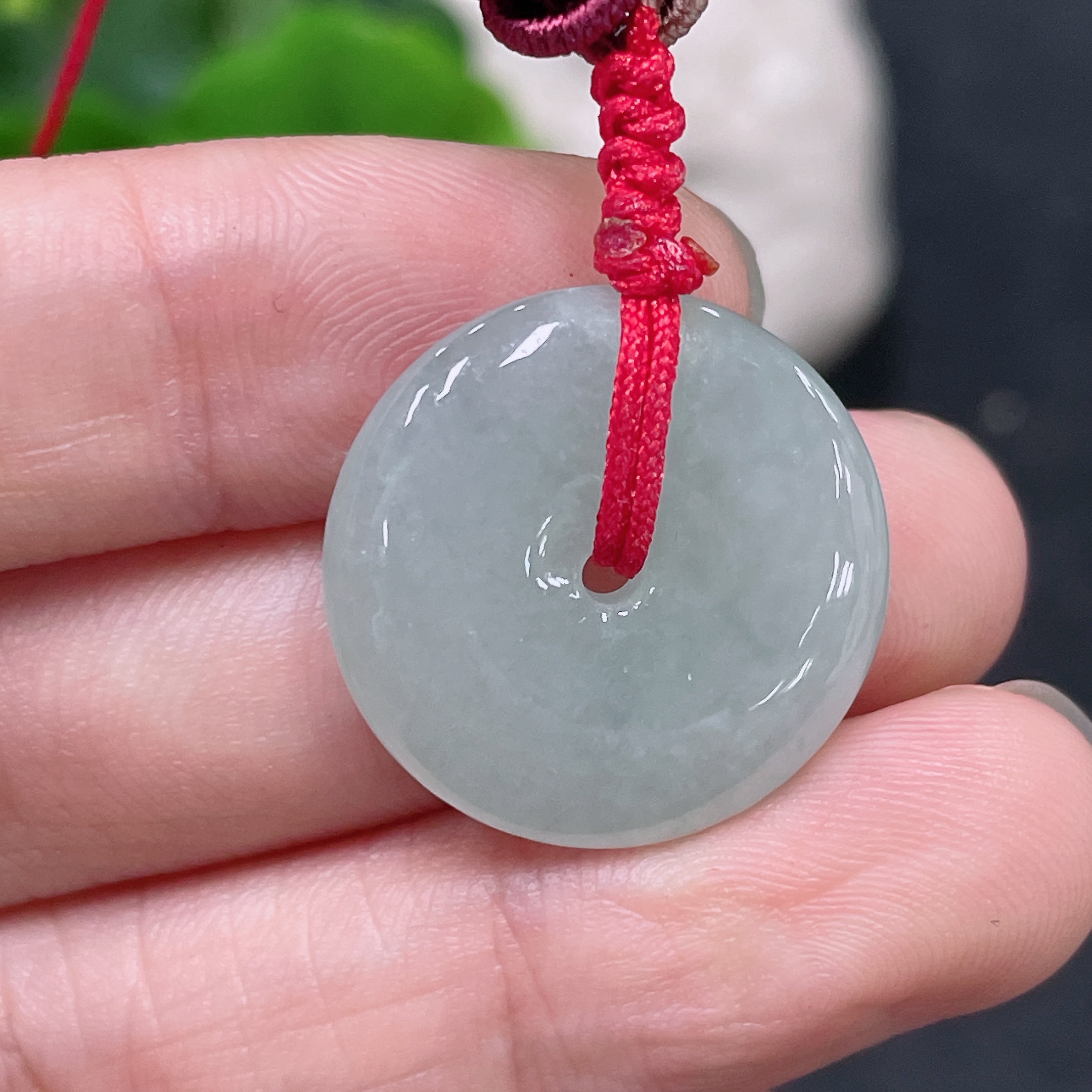 F32779203 Jadeite Pendant Peace Knot with Cord Total Weight Approx. 4.8g