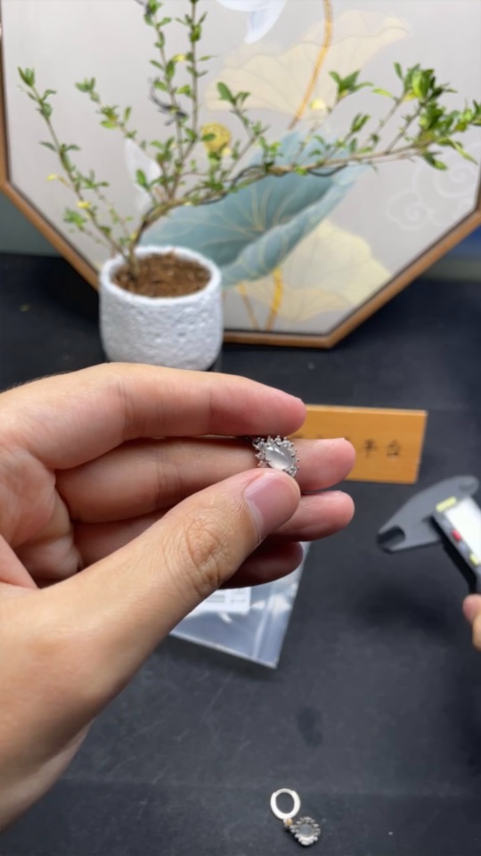 F33832781 Jadeite Cabochon Earrings (Non-Gold Setting, Total Weight Approx. 4.65g)