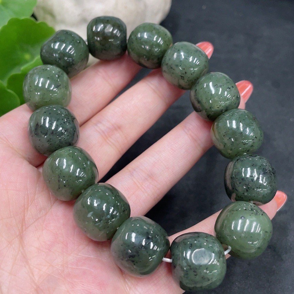 H34979170 Hetian Jade Bracelet (Approx. 15.8 mm, Total Weight Approx. 97.8g)