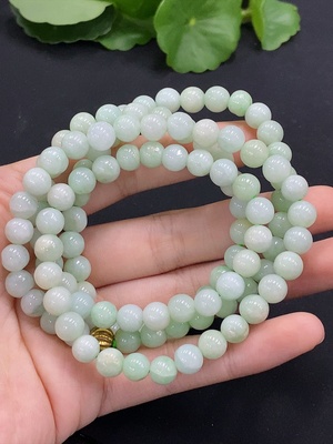 F33832560 Jadeite Bead Necklace Non-Gold Total Weight Approx. 63.34g Size About 7.3mm