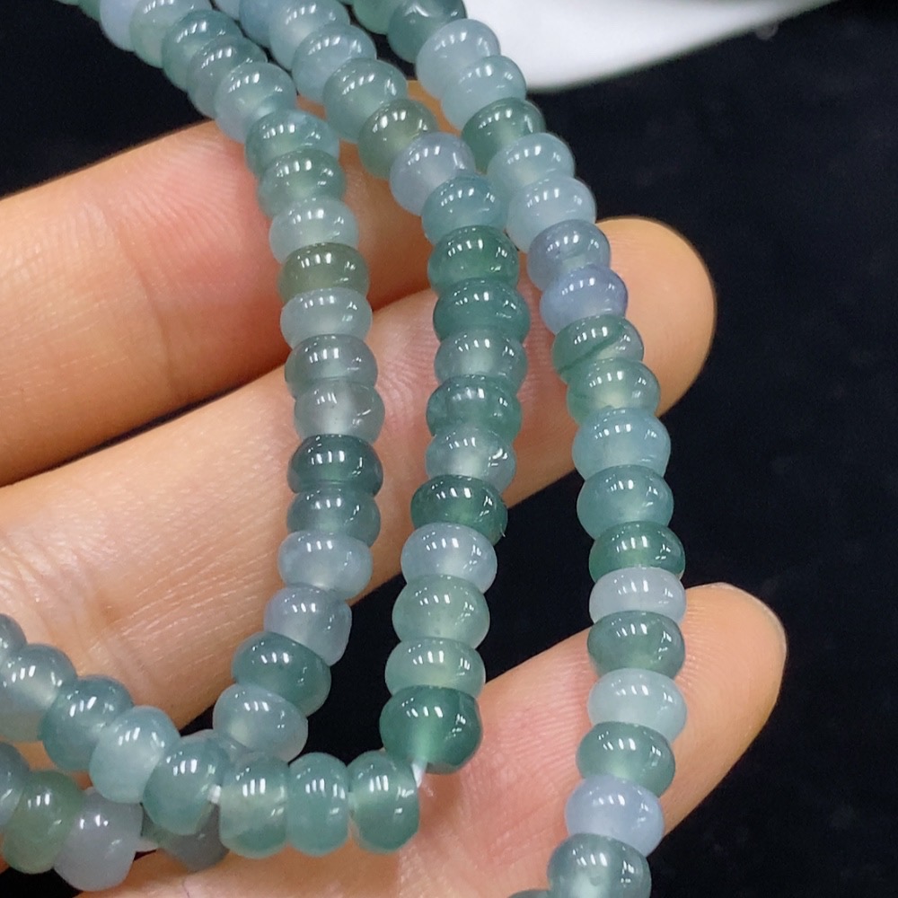 F35135148 Jadeite Bead Necklace Approx. 4.8mm Total Weight About 28.32g