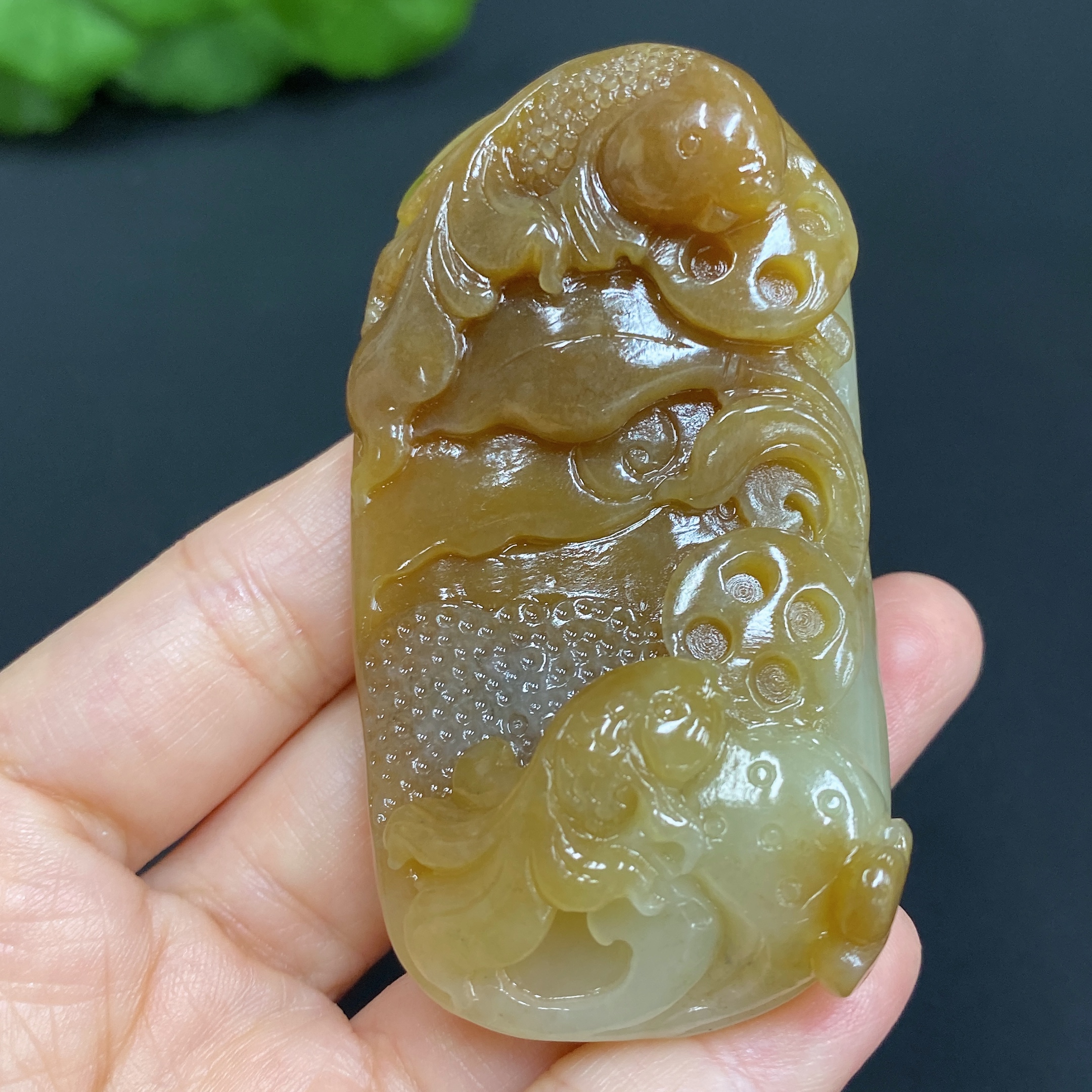 H29406246 Hetian Jade Pendant - Abundance Every Year - Total Weight Approx. 77g