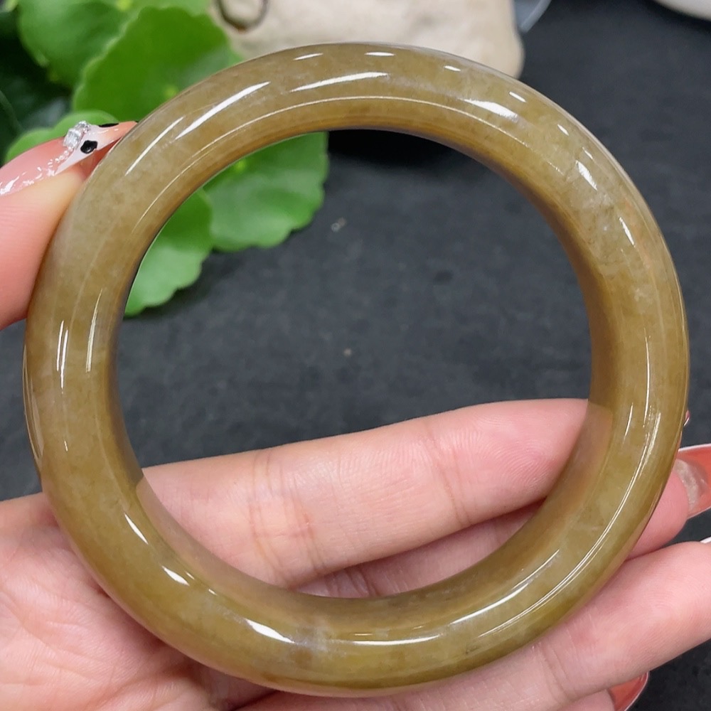 H34979774 Hetian Jade Round Bracelet Size 58.6 Total Weight Approx. 79g