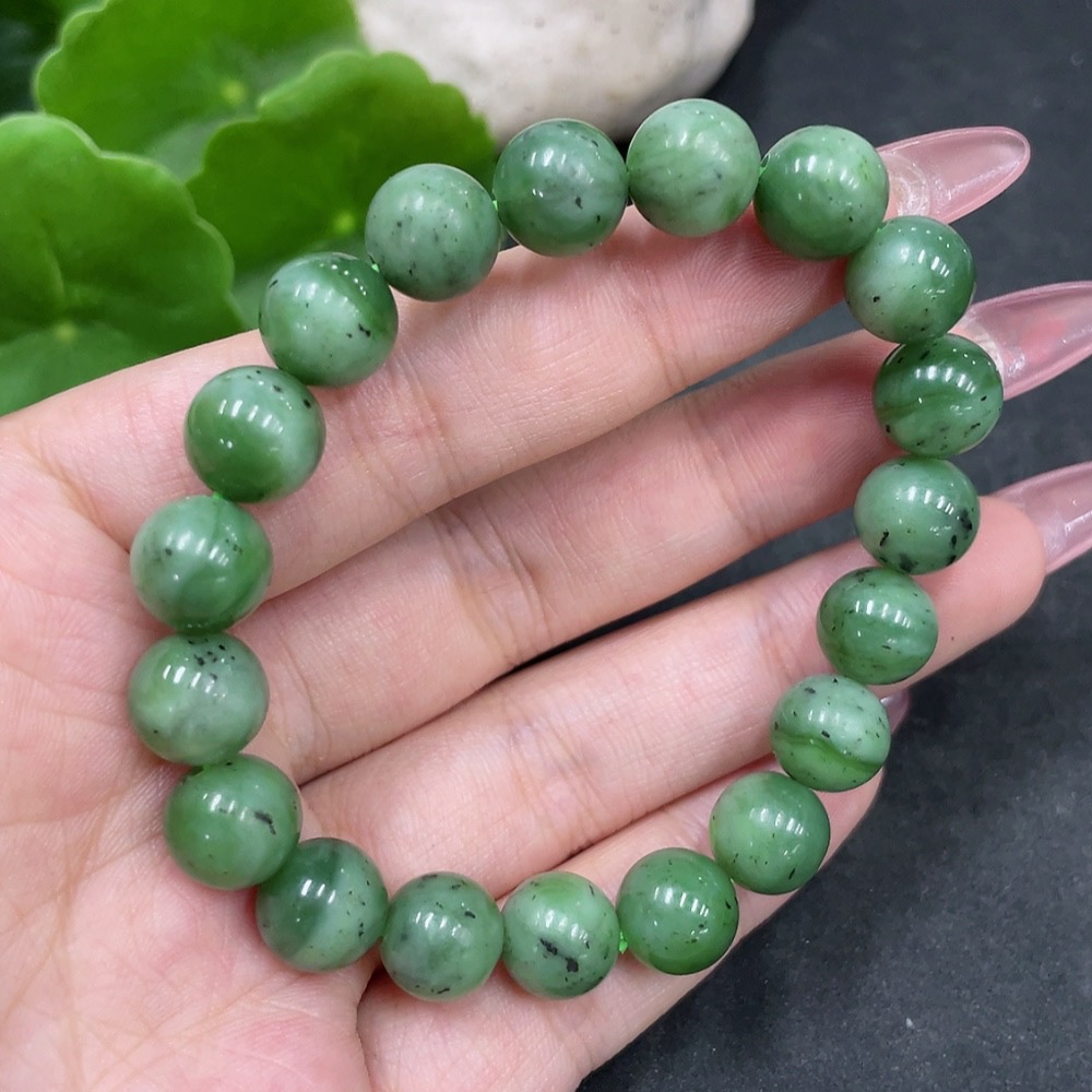 H33896454 Hetian Jade Bracelet Approx. 9.5mm Total Weight Approx. 27.2g