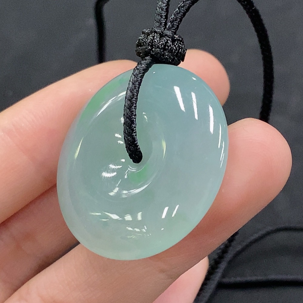 F34963724 Jadeite Pendant Safety Buckle Total Weight Approx. 14.26g with Rope