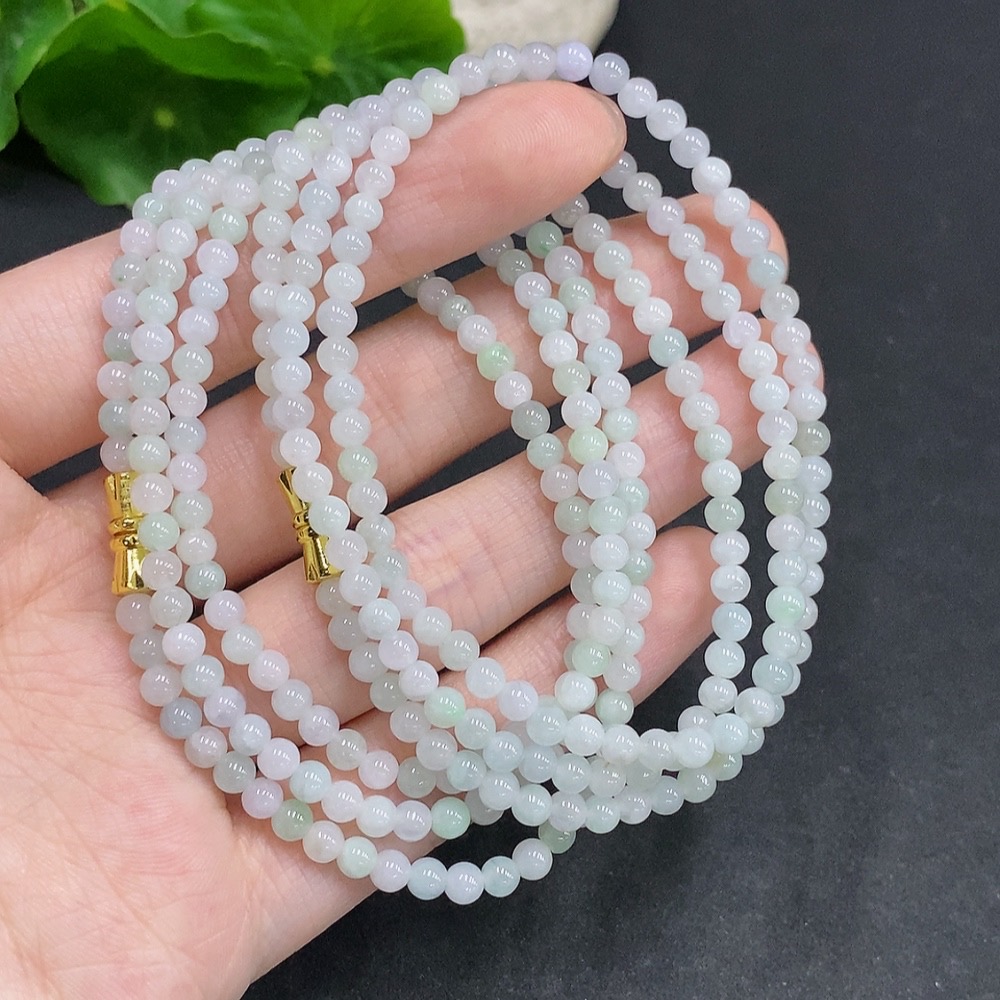 F34061625 Jadeite Beads Sell as a Lot Non-Gold Setting