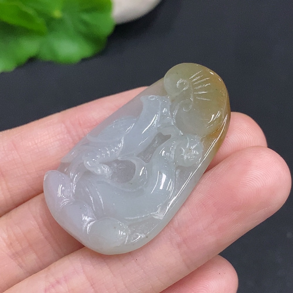 F33878284 Jadeite Parrot Pendant Total Weight Approx. 13.1g