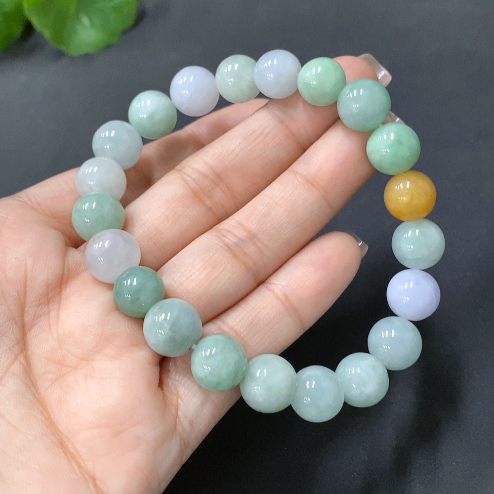 F19155670 Jadeite Bracelet Approx. 9.8mm (Color origin undetermined) Total weight 32.490g