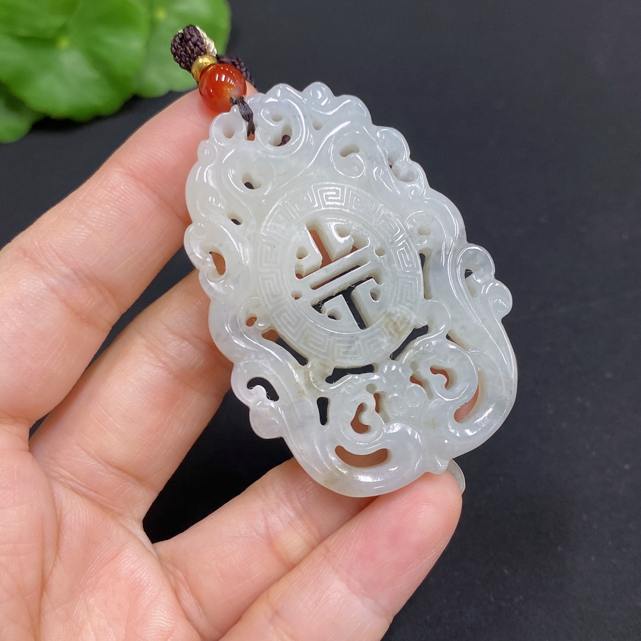H34985297 Hetian Jade Pendant Antique Plaque Total Weight (incl. string) 32.8g