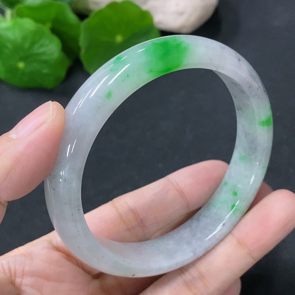 F33849760 Jadeite Round Bangle Size 55mm Total Weight Approximately 46.56g