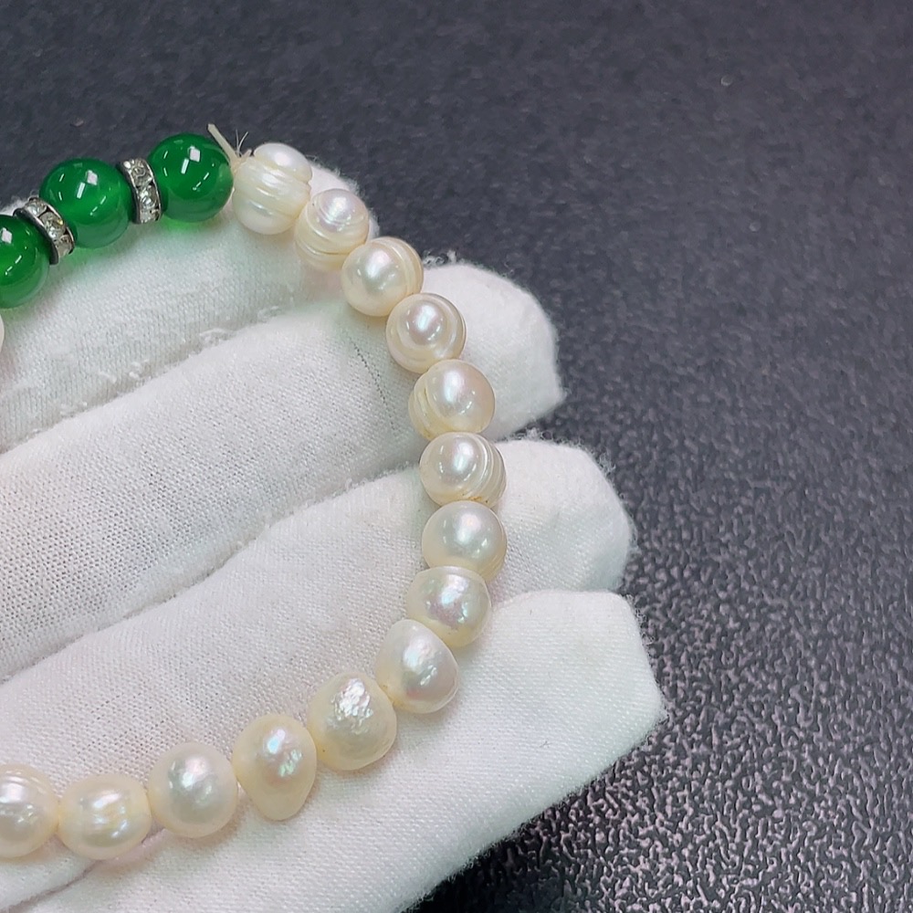 C33891308 Pearl Bracelet Non-Gold Stones May Be Non-Natural Total Weight Approx.13.33g Size About 7.5mm