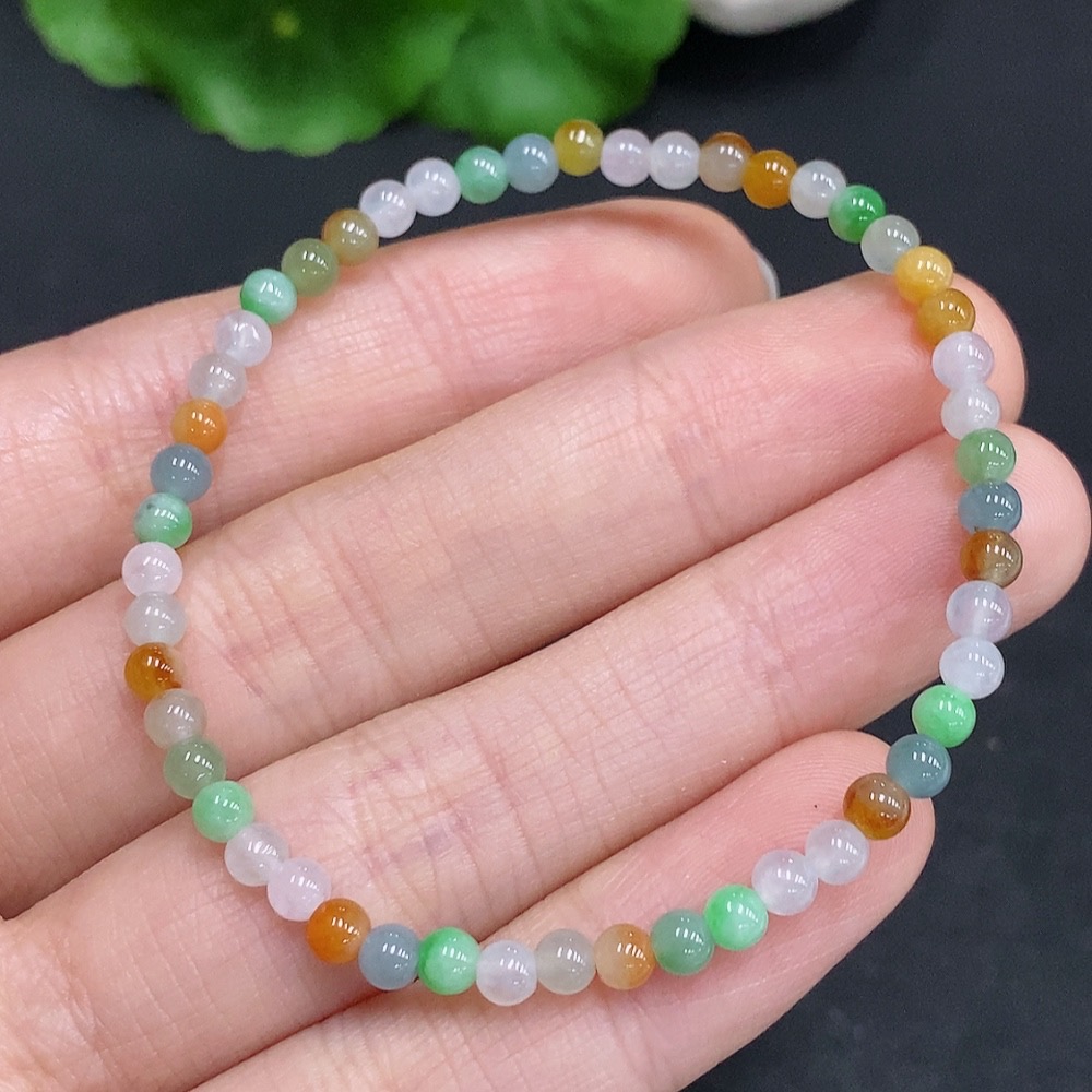 F32807722 Jadeite Bracelet Total Weight Approx. 3.7g Size About 3.5mm Color Origin Undetermined