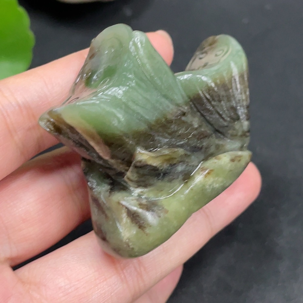 H30562392 Hetian Jade Ornament Lotus Pod Undetermined Skin Color Formation Total Weight Approx. 76.4g