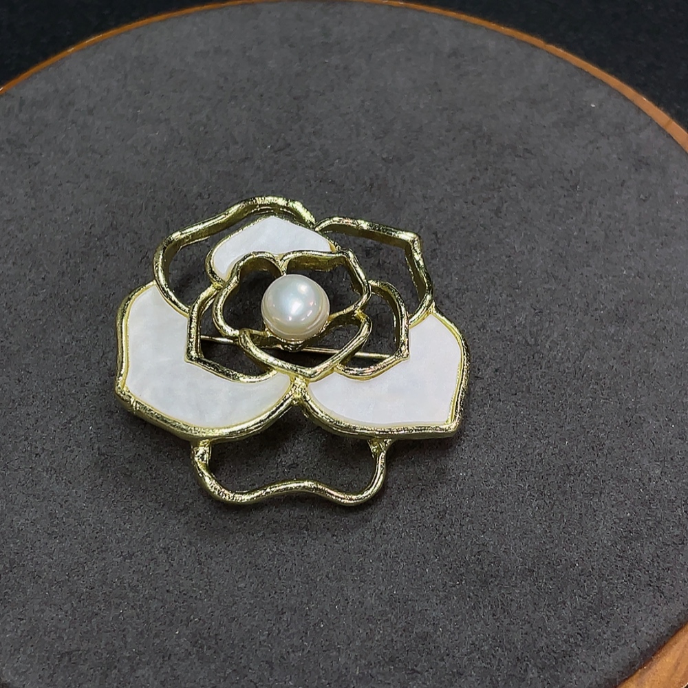 C32719791 Pearl Brooch Non-Gold Total Weight Approx.10.41g Stone 7.2mm