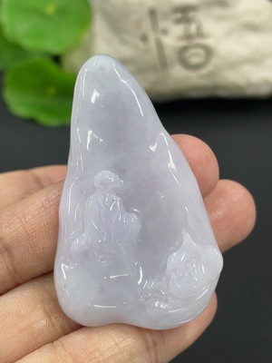 F42973706 翡翠悟道挂件  货品总重约13.45g