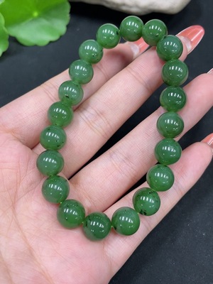H35084008 Hetian Jade Jasper Bracelet, approx. 9.6mm, total weight approx. 28.1g