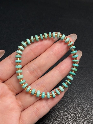 C34991309 Turquoise Bracelet with Other Mineral Components Non-Gold Total Weight Approx. 6.03g Size About 5.6mm (Including Minerals)